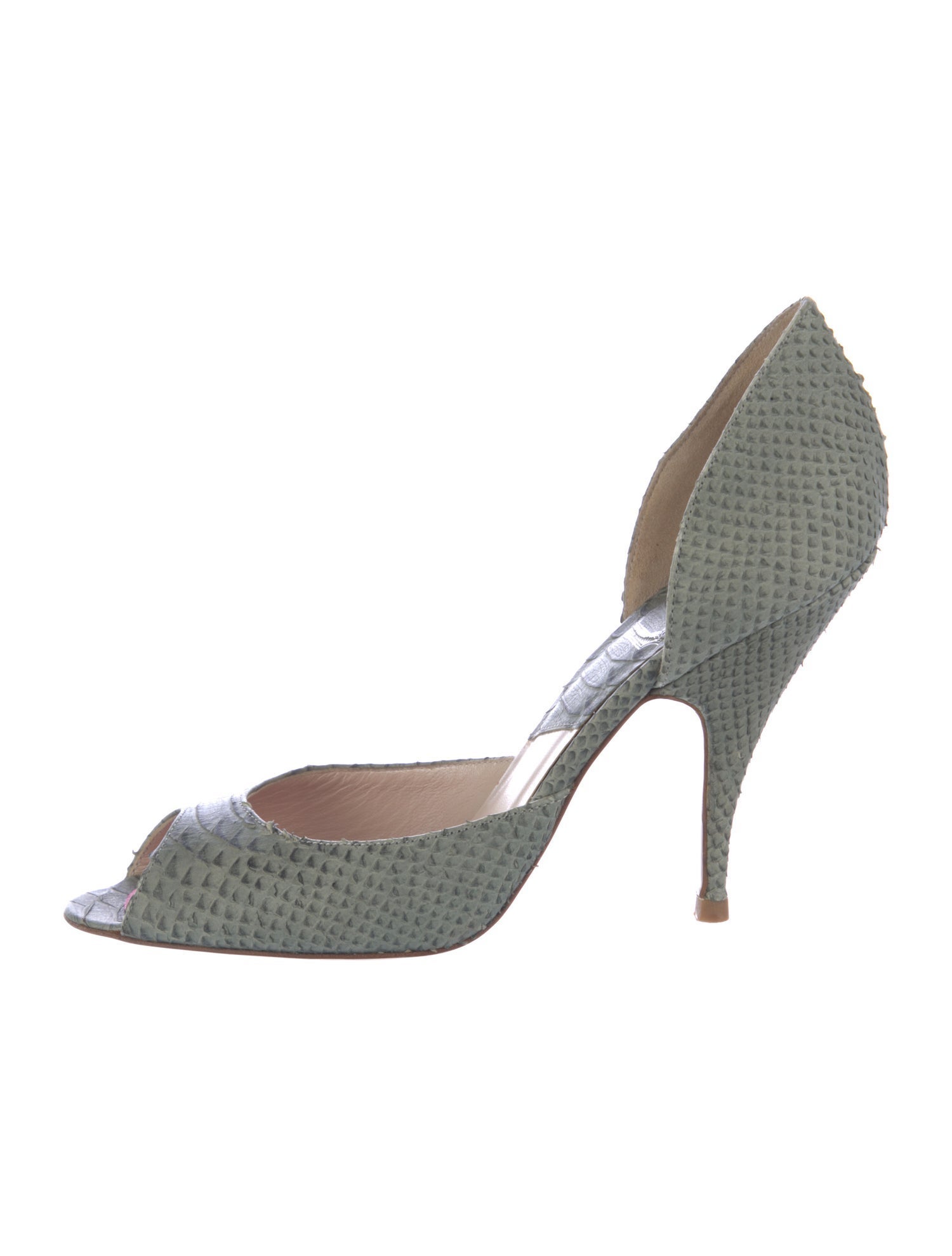 Christian Dior Snakeskin D'Orsay Pumps
